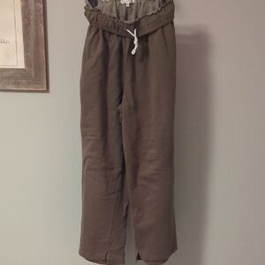 Women's Wide Leg Drawstring Pants - Green